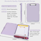 SFLHHDM Purple Clipboard, Clip Board 8.5x11, Teacher Clipboards with Storage, Plastic Clipboard with Pen Holder, Clipboards Storage for Women Teachers Work, School & Office Supplies