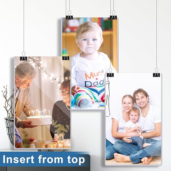 Henoyso 25 Pcs 8.5" x 14" Menu Cover Rigid Print Protectors Clear Heavy Duty Menu Holder Poster Protector Sleeve Hard Plastic Paper Sleeves for Page Sheet Photographs Document Birth Certificate