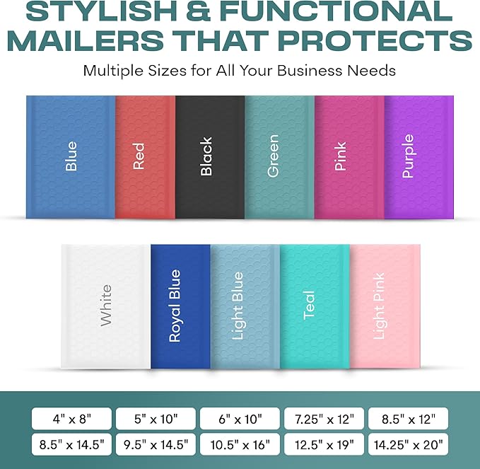 GReen Poly Bubble Mailers 7.25x12 inch #1 | Self Seal Padded Envelopes | Cushioned Bubble Mailer | Usable Size 7.25x11 | WaterProof | Lightweight mailing Shipping Bags | 100 Pack Bulk