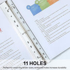Sheet Protectors, HERKKA 300 Pack Heavy Duty Clear Plastic Page Protectors Sheet Reinforced 11-Hole Fit for 3 Ring Binder Fits Standard 8.5 x 11 Paper, 9.25 x 11.25 Top Loaded, Acid Free