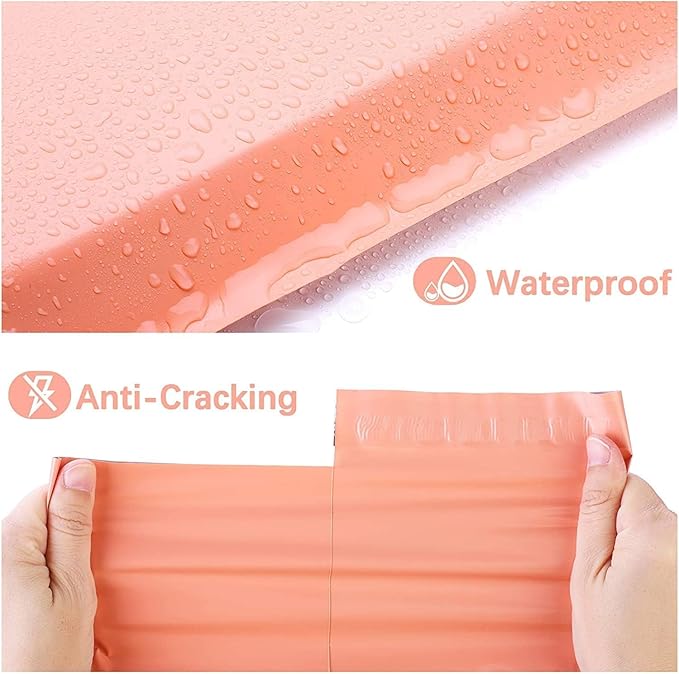Metronic Poly Mailers 10x13 1200 Pack, Self Seal Small Shipping Bags for Clothing, Waterproof Shipping Envelopes for Small Businesses, Flexible Mailers Poly Bags Plastic Bags Packages Bags Peach Pink