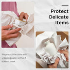 White Packing Paper Roll 12”W x 350'L Newsprint Paper Roll for Packing, Moving and Wrapping, Packaging Newsprint for Moving Supplies, Newsprint Paper for Sketching Crafting 1 Pack