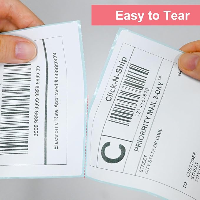 L LIKED 5000 PCS 4"x 6" Direct Thermal Labels White Perforated Shipping Labels, 250 per Roll, Pack of 20 Rolls - Commercial Grade