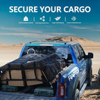Tecoom Cargo Net for Pickup Truck Bed, 8.1x6.66 ft Heavy Duty Cargo Net, Organizer Netting, Cargo Carrier for Toyota, Ford, Chevy Silverado, GMC, RAM