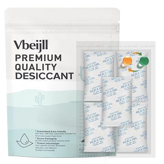 100 Gram (15 Pack) Color-Indicating Silica Gel Packets, Each 5 Pack Individually Sealed, Food Grade Desiccant - Rechargeable Moisture Absorbers for Food Storage, Electronics, 3D Filament & Safes