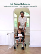 Babelio Baby Gate for Stairs, Kitchen & Doorways, No Bottom Bar| Easy Installation| One-Handed Operation| Auto-Close| Hardware Mount (Drill Needed) Safety Dog Gate (White - B17, 24-39" W, 28" H)