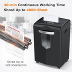 Bonsaii Heavy Duty Paper Shredder, 20 Sheet 40 Mins Large Office Crosscut Shredder for Commercial Use, Anti-Jam System & P-4 High Security Supports CD/Credit Cards/Staples, 7 Gal Pullout Bin C144-D