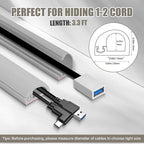 Cord Wall Cover, 39in Self-Adhesive Wire Covers for Cords on Wall, Extension Cable Hider for Floor, Mounted Tv, Home and Office Cavity 0.63" Wx0.31 H