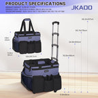 Large Rolling Cleaning Caddy Bag with Detachable Trolley, Waterproof Cleaning Caddy on Wheels for Housekeepers, Cleaning Cart Supplies Organizer for Home,Car,Office,Picnic (Denim Blue)(InPatent)