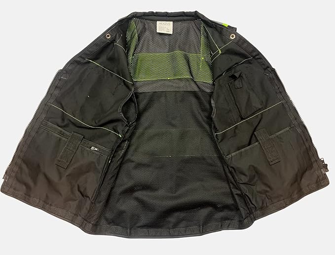 Men's Black Series Safety Vest with Zipper and Utility Pockets (Medium, Black)