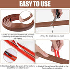 Floor Cord Cover Self Adhesive Cord Hider,3.3FT Cable Management, Extension Strip Protector for Wires, Prevent Cable Trips for Offices, Gyms, Exhibitions Cavity:0.39"(W) x0.27(H) Wood Red Teak