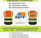 BeautyWill Custom Logo Safety Vest Class 2 High Visibility Reflective Vest for Men - Personalized Logo Team Vest