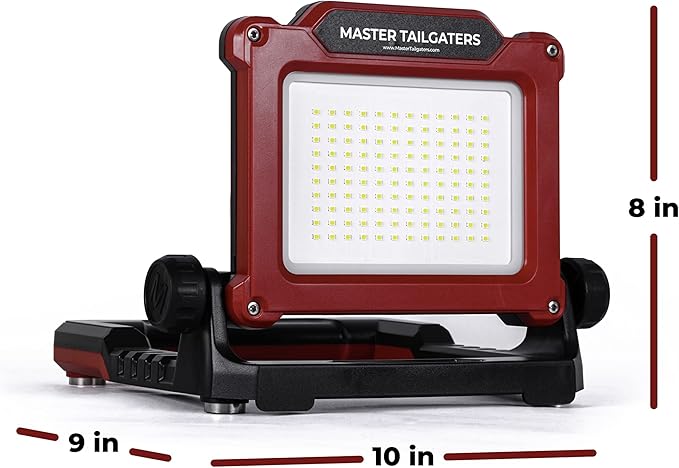 Master Tailgaters FLUD 4000 LED Work Flood Light Compatible for Milwaukee 18v Battery