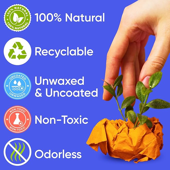 USA-Made 12" x 1200" Orange Kraft Paper Roll, 45 lbs Thickness, American Quality Colored Craft Paper for School, Bulletin Board for Kids - Odorless, Non-Toxic, Safe
