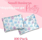 6x9 Designer Poly Mailer 100 Pack Heavy Duty Waterproof Self Seal Shipping Bags for Small Business Large Mailing Envelopes Bulk Tear Resistant Packaging Pretty Pups Puppy Dogs