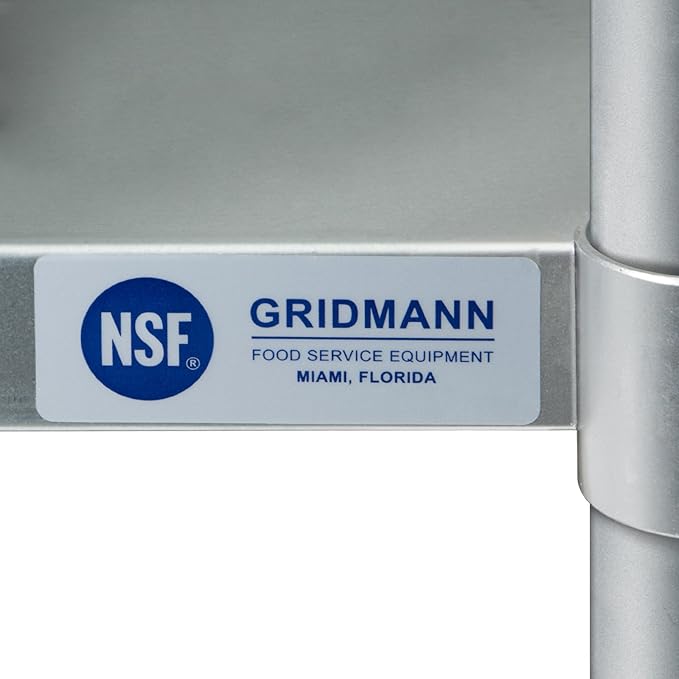 GRIDMANN NSF Stainless Steel Commercial Kitchen Prep & Work Table Plus A 2 Tier Shelf - 60 in. x 12 in.