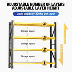 torage Shelves,Garage Shelving Heavy Duty Metal Adjustable Garage Shelves, Shelving Units Industrial Shelving for Warehouse (Yellow and Black, W31.5*D19.7*H63)