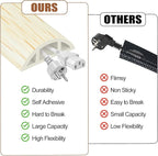 MYFAMIREA 10FT Floor Cord Cover for Wire Self Adhesive Cable Cavity Management PVC Extension Cord Hider Power Floor Wire Protector Prevent Cable Trips for Office Home Outdoor (Beige Wood, 1.18'')