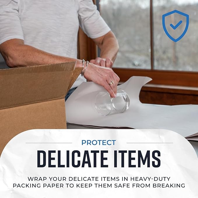 Bryco Goods Large Newsprint Packing Paper Roll - 1000'L x 18”W (700 Sheets 17” Long Equivalent) - USA Made - Newspaper Paper - Packaging, Storage, Shipping & Moving Supplies