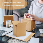 Eupako 6x6x6-Small-Shipping-Boxes-30-Pack-Brown-Corrugated-Box-Mailers, Cardboard Boxes for Packaging Small Business, Mailing