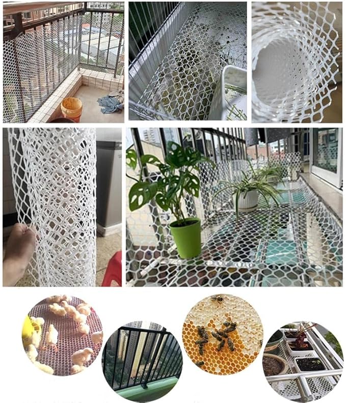 Plastic Wire Mesh Fence, Fencing Chicken Wire Fence with 1.8cm/0.7in Mesh Holes, for Pet Fencing Garden Balcony Grass Protection Farm Crafts(Size:Mesh 0.7in-3.3ft Wx98ft L,Color:Green)