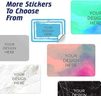 100 Custom Vinyl Stickers - Upload Your own Image, Text, Design, Logo - Personalized Logo Labels for Handmade, Packaging, Bottle, Jars, Candle, Brand Stickers (Blue Swirls, 4x2)