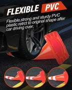 RoadHero 12 Cones Traffic Cones 28 Inch, Orange Safety Cones with Reflective Collar, Cones for Parking Lot, Sport and Driving Training, Road Safety, Construction Events