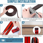 Floor Cord Covers for Wires 20FT Cable Hider Wire Cover Self Adhesive Cord Hider Floor for Offices, Homes, Workshops, Warehouses Cable Cavity 0.39" W x 0.27" H