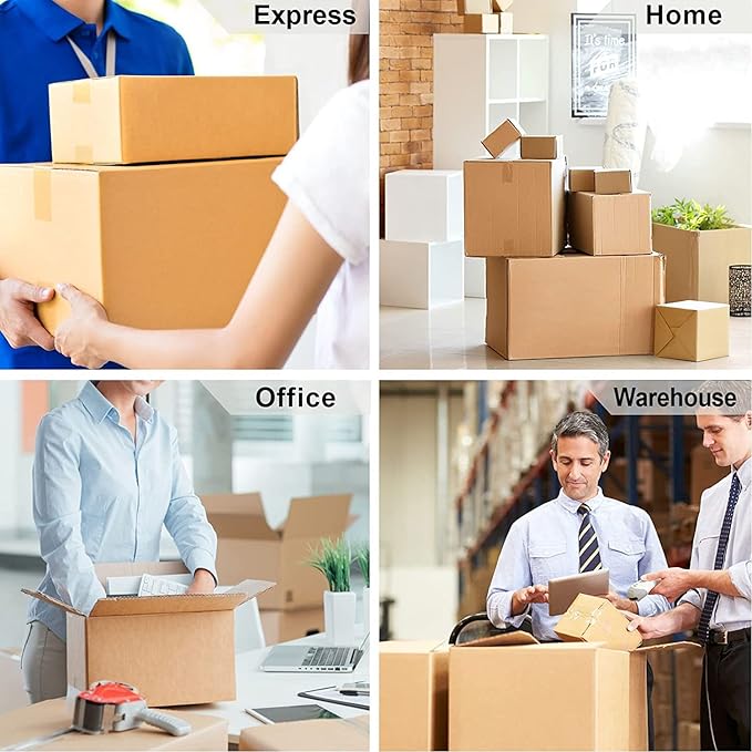 CHUANGSEED Clear and Brown Packing Tape with Dispenser-2.7mil x 1.88" x 55Y Heavy Duty Packing Tape for Moving Boxes-Moving Tape Strong Adhesive Packaging Tape