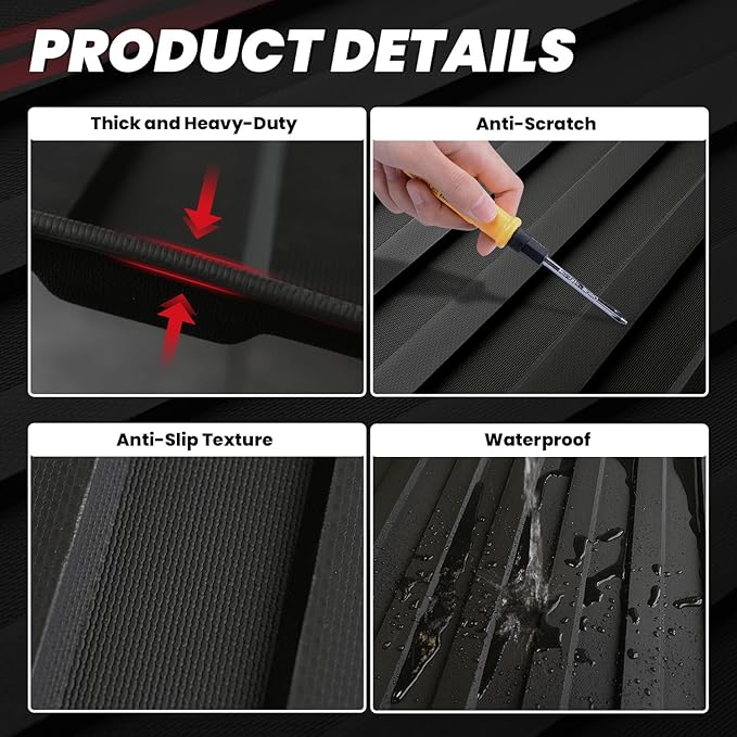 LASFIT Truck Bed Mat for Chevrolet Chevy Silverado EV WT 2024-2026 5.9FT Only (Not Fit RST/LT/2026 Trail Boss) Bed Liner Custom Fit, All Weather Protection TPE Pickup Car Bed Cargo Trunk Liner
