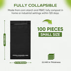 Plant-Based Shipping Mailers 6x9 inch - Package Envelopes, Double Sealing Poly Mailers, Strong Mailing Pouches For Small Business, Clothing Shipments, Easy Instructions - 100 Pack