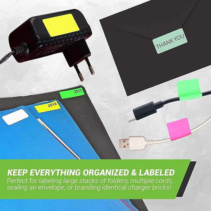Royal Green Rectangular Color Labels 1.57 inch x 0.75 inch - Rectangle Color Coding Stickers in Neon Orange (40mm x 19mm) - 100 Pack