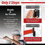 DuraSteel Wall Mount Retractable Belt Barrier - 6.5 Ft Red Safety Belt in Black Casing - Guardian 2.0 Indoor & Outdoor Do Not Cross Caution Tape for Crowd Control Queue Barrier, Line Divider, 10 Pcs