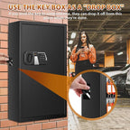 144 Keys Fireproof Cabinet Safe With Adjustable Hook Plates and Tags, Anti-Theft Lock Box Wall Mount With Combination Lock, Organizer for Home Office Garage