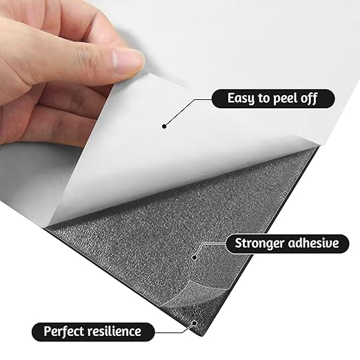 Adhesive Foam Roll Neoprene Sponge Foam Sheet Roll Closed Cell Insulation Closed Cell Foam Sheet Soundproof Foam Padding (Black, 12x59x1/4 Inches)