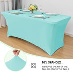 Obstal 6 Pack Stretch Spandex Table Covers for 6 Foot Tables - 6 FT Universal Rectangular Fitted Tablecloth Protector for Wedding, Banquet, Party, 72 Length x 30 Width x 30 Height Inches, Blue