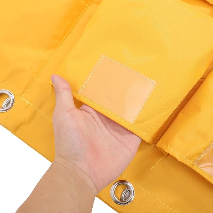 VALICLUD Replacement Waterproof Janitorial Cleaning Cart Bag with 5 Additional Compartments, Yellow Fabric Housekeeping Cart Storage Bag for Hotel and Commercial Cleaning Supplies