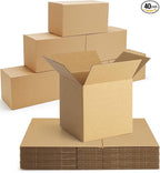 40-Pack-Small-Shipping-Boxes-6x6x6, Corrugated-Cardboard-Boxes-for-Packaging-Small-Business, Brown-Boxes-Mailers