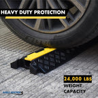 Kable Kontrol Atlas Heavy Duty Cable Protector Ramp - 1 Channel Bulk Wholesale Pallet - 40 Pcs - 39" Long Black & Yellow - 24,000 Lbs Capacity - Rubber Speed Bump Wire Protector Cord Cover - CP9896
