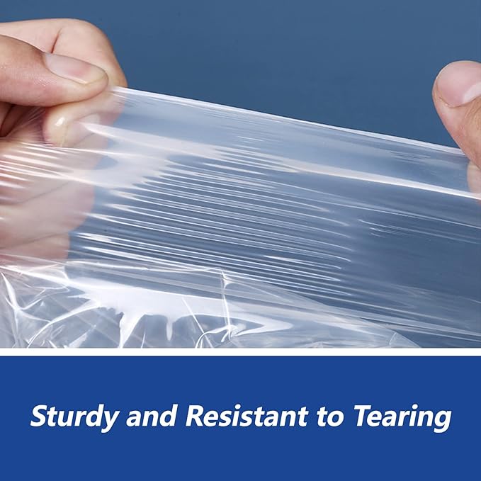 iMailer - 200 Count - 8" x 10" Clear Plastic Poly Bags with Suffocation Warning for Clothing, T-Shirt, Brochure, Prints, Handicraft Gift- Resealable Adhesive,Not Strong