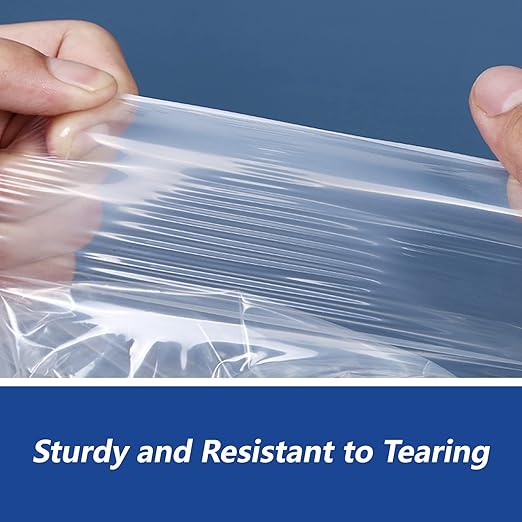 iMailer - 100 Count - 10" x 13" Clear Poly Bags with Suffocation Warning Bags for Prints, Photos, Documents, Clothing, T-Shirt - Resealable Adhesive