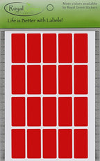 Royal Green Rectangle Colored Label Stickers Red 1.57 inch x 0.75 inch (40mm x 19mm) - 1000 Pack
