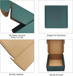 25 Pack Green Shipping Boxes 11 x 8 x 2 Inch Corrugated Cardboard Boxes, Recyclable Packaging Gift Boxes for Presents, Birthday, Christmas, Bridal, Wedding, Party Favor, Cupcake, Crafting