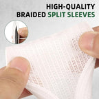 Split Wire Loom Tubing, Cable Protector Sleeve, Braided Cable Management for TV/Computer/Home Theater/Engine Bay, Cord Protectors from Pets No Chew (White, 1"-25ft)