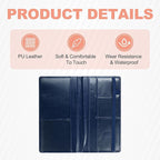 HARFINGTON Car Registration and Insurance Holder 9.45" x 5.04" PU Leather Vehicle Glove Box Organizer Storage Accessories Men Women Car ID Holder for License ID Card Bank Card, Blue