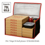 Bodaon Large 3-Pack Insulated Food Delivery Bag with hard bottom, XXXL Pizza Cooler Bags, Rideshare Delivery Bag, Thermal Cold/Hot Styrofoam Carrier for Travel/Shopping/Catering/Car