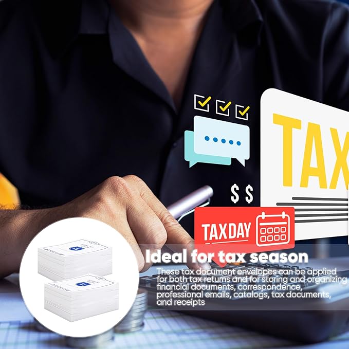 50 Pcs Income Tax Return Envelopes for Tax Preparers 10 x 13 Inches Open End Envelopes for Personal Customer Office Business Legal Documents Catalog Mailing, White