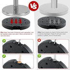 4 PCS Stainless Steel Stanchion Post,5Ft Red Velvet Rope, Hollow Base and Velvet Ropes Safety Barriers Set, Poles Crowd Control Barriers for Red Carpet Themed Decoration