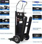 Electric Stair Climbing Hand Trucks Dolly Cart, 900lb Capacity Heavy Duty Stair Climber with Ropes, Carry Heavy Objects Up and Down Stairs Effortless for Furniture Logistics Warehouse, 1250W Motor