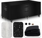 Heavy Duty Patio Furniture Covers Waterproof, Outdoor Table Cover, Sectional Couch Sofa Cover Rectangular, 600D Canvas Oval Patio Dining Table Chair Set Covers 102''L x 74''W x 28''H, Black